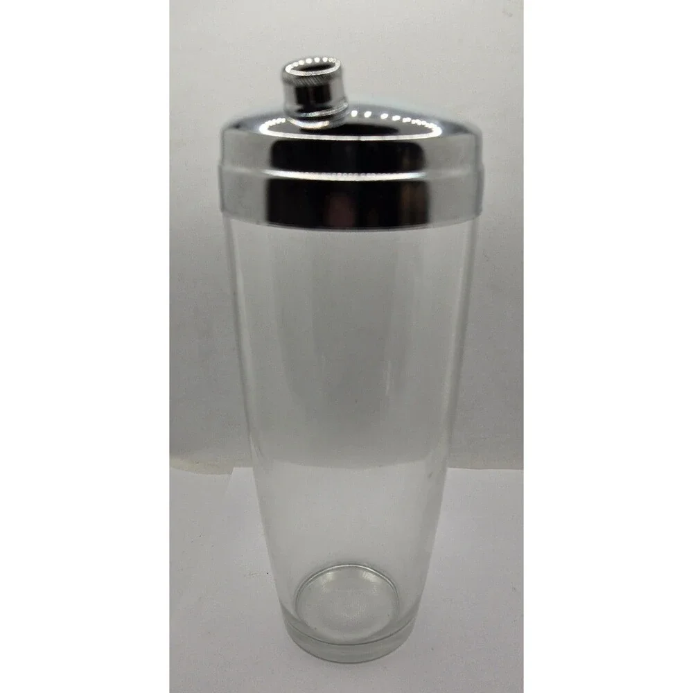 Vintage Mid Century Large Heavy Glass Cocktail Shaker